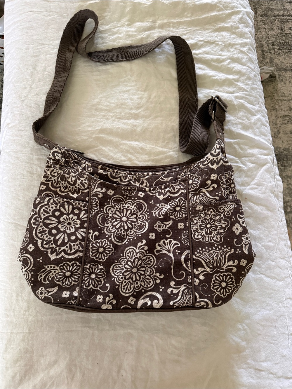 Thirty-One Brown Floral Crossbody Bag - Women